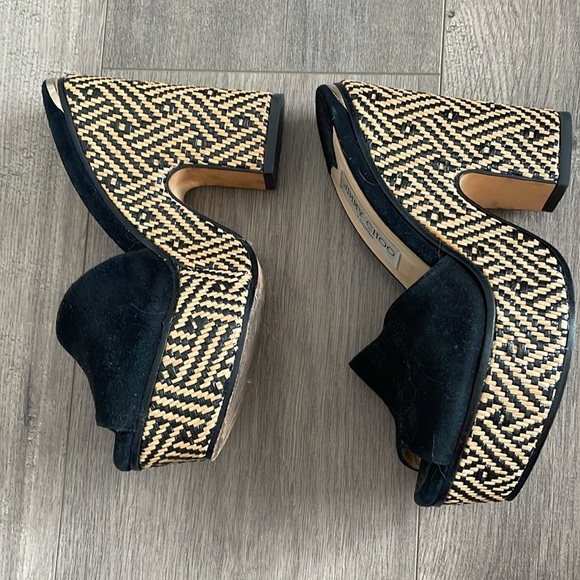 JIMMY CHOO  Black Suede Platform Sandals size 6 1/2 - Picture 4 of 8